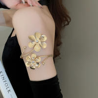 Pulseras De Brazo Superior De Hojas Y Flores De Metal Ajustables Para Mujer Joyería De Mano Accesorios De Regalo Con Salida Hollow out - details 16