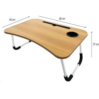 Mesa Laptop Plegable de Madera 40x60x27cm para Ordenador Portátil en Sofá o Cama. Bandeja Auxiliar Multiusos para Desayuno, Leer o Trabajar - details 2