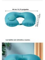 Almohada De Viaje U Formada Inflable Suave Portátil Para Dormir En Avión Tren O Oficina Almohada De Cuello Reutilizable De Peluche - details 3