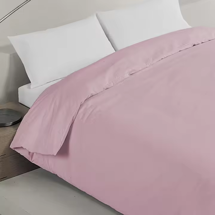 Manterol - Funda nórdica de algodón percal 200 hilos rosa maquillaje. Funda de tejido natural liso para los meses de invierno y entretiempo, resistente, duradero y de fácil planchado. - 1