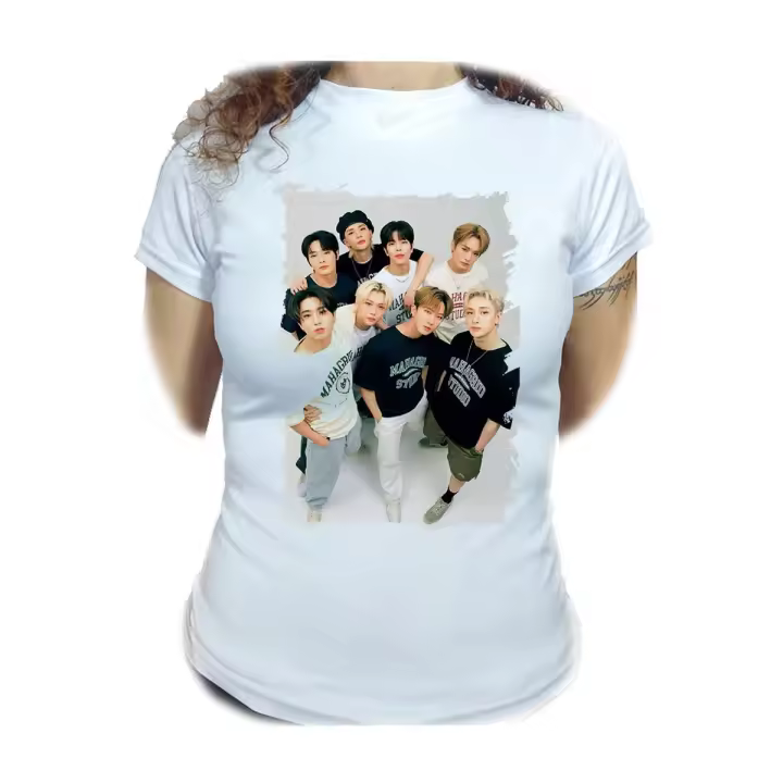 CAMISETA MUJER Stray kids SKZ Replay Connected Limbo Doodle woman tshirt corea kpop musica - 1