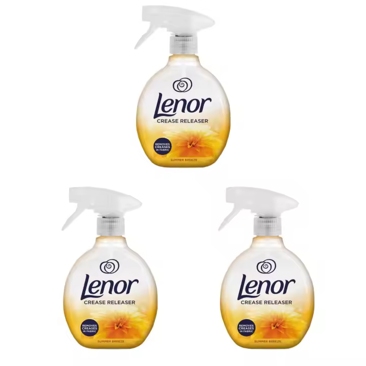 Pack 3uds x Lenor - Spray eliminador de arrugas para prendas de vestir y ropa de cama - Aroma de brisa de verano - 3x500 ml - 1