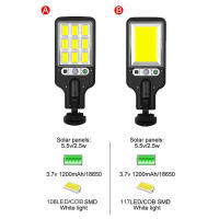 Lámpara De Calle LED Solar Con Sensor De Movimiento Y 3 Modos Impermeable Para Jardín Iluminación De Seguridad Exterior COB 108/117 - details 6