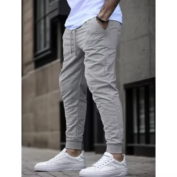 Pantalones Casuales Para Hombre Verano Transpirables Ideales Para Correr Y Fitness Con Bolsillos Talla Media Estilo Casual - 1