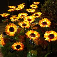 Lámpara De Jardín Solar LED En Forma De Girasol Iluminación Exterior Para Césped Decoración De Jardín Y Paisaje Nocturno - details 5