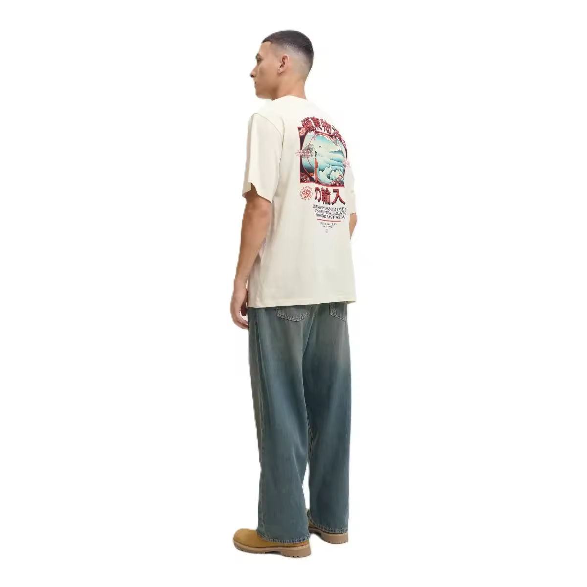 Camiseta Jack & Jones 12283974 Southeast beige (Antique White) - details 2
