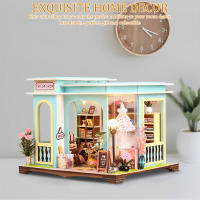 Kit De Casa Miniatura DIY Con Luz LED Y Muebles Modelo De Tienda De Costura En Miniatura Kit De Construcción De Madera - details 1