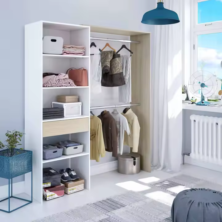 ARMARIO VESTIDOR CON ESTANTERIA 187X158X40 CM  ROBLE CANADIAN - 1