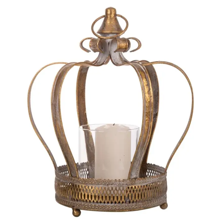 WANDERLUST DECO Portavelas de metal dorado 24x21.5x30h cm - 1