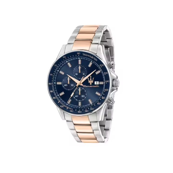 Maserati Reloj Hombre Sfida 44mm Chr Blue Dial Br Ss+rg Acero 10 Atm - 1