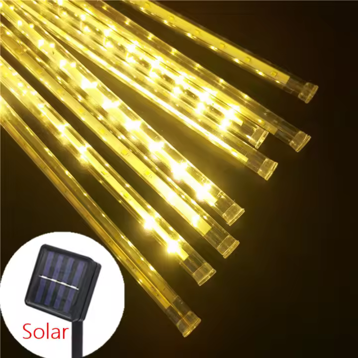 Luz De Show Solar LED Para Jardín Decoración De Navidad Cadena De Luces Impermeable De Meteoritos Para Exterior Adorno De Calle - 1
