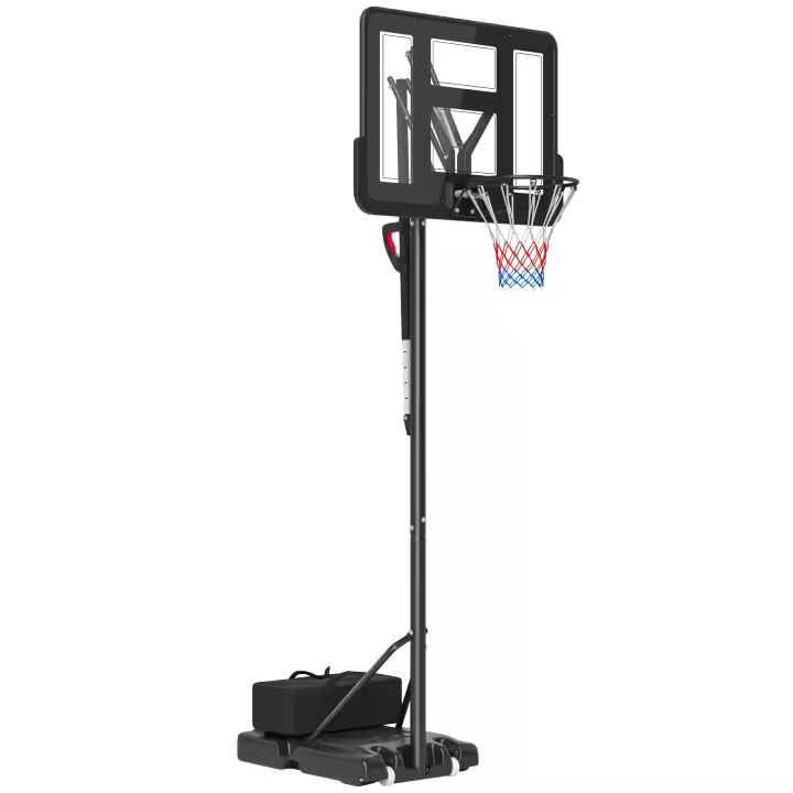SPORTNOW Canasta de Baloncesto de Exterior con Altura Ajustable 235-305 cm Aro de Baloncesto con Soporte Canasta de Baloncesto con Ruedas Base Rellenable Bolsa de Peso Negro - 1
