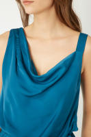 Vestido LOVE & MONEY satinado de tirantes con cinturón - REF: C2285 - details 2