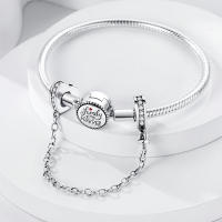 Nueva Cadena De Seguridad Platinada En Plata Con Encantos De Gato Rosa Luna Y Estrella De Silicona Para Pulseras Y Collares DIY Colorido - details 28