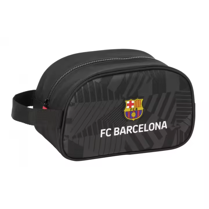 NECESER F.C.BARCELONA "NEGRO" con Asa Adaptable a Carro Portamochilas - Accesorio de Viaje para Toiletries y Cosméticos - 1