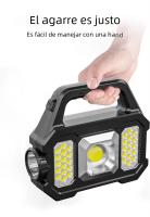 Linterna Táctica Recargable Solar LED Con Cobertura COB Zoomable Impermeable Luz Para Camping Y Recarga De Móvil - details 13