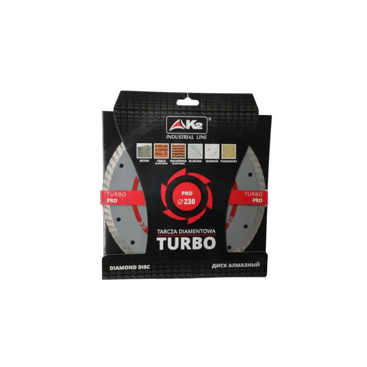 Disco de corte de diamante turbo pro 230mm - Marca K2 - NPDPT230 - 1