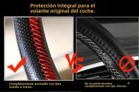 Cubierta De Volante De Cuero DIY Fibras Suaves Universal Con Hilo Y Agujas Accesorios De Interior Para Coche Color Versátil - details 4