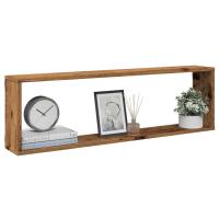 vidaXL Estantes cubo de pared 2 uds madera 100x15x30 cm en color Roble artisan/Madera antigua/Roble negro | práctico organizador multiusos diseño compacto funcional - details 1