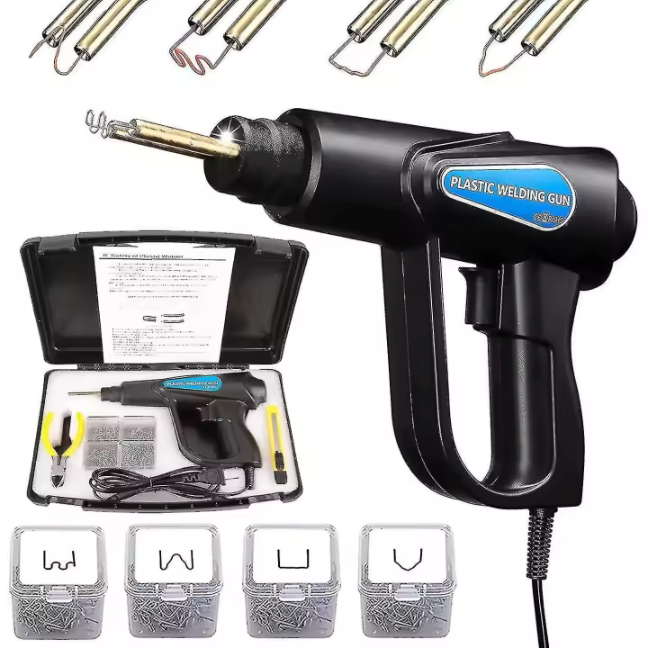Grapadora caliente de 70 W, máquina de soldadura de plástico, kit de reparación de parachoques de coche, alicates, grapas de 4 ondas, máquina de soldadura y reparación de alta calidad. - 1