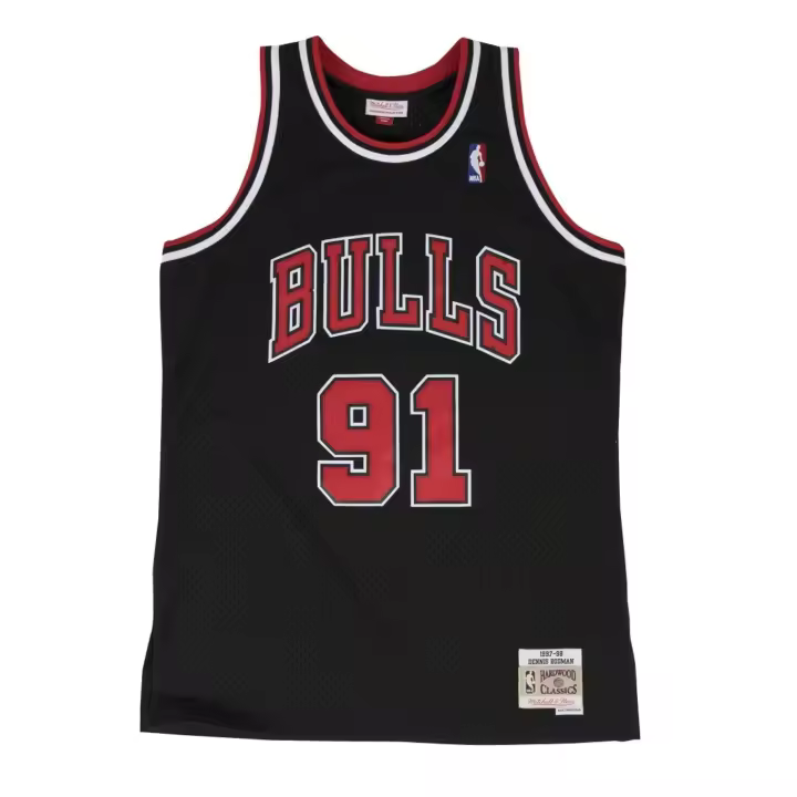 Camiseta peto oficial NBA Mitchell and Ness Swingman Jersey Chicago Bulls - Dennis Rodman Black-Black SMJYGS18152-CBUBLCK97DRD - 1