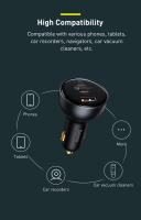 Baseus Car Charger 160W QC 5.0 Carga Rápida Doble Tipo C USB Para iPhone 15 14 13 12 pro Laptops Tabletas Cargador De Coche - details 12
