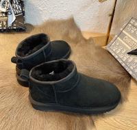 Botas De Nieve Para Mujer Invierno 2024 Diseño Retro De Cuero Suave Calientes Planas Con Tacón Bajo Color Sólido Botas De Outdoor Cómodas Y Cálidas - details 4