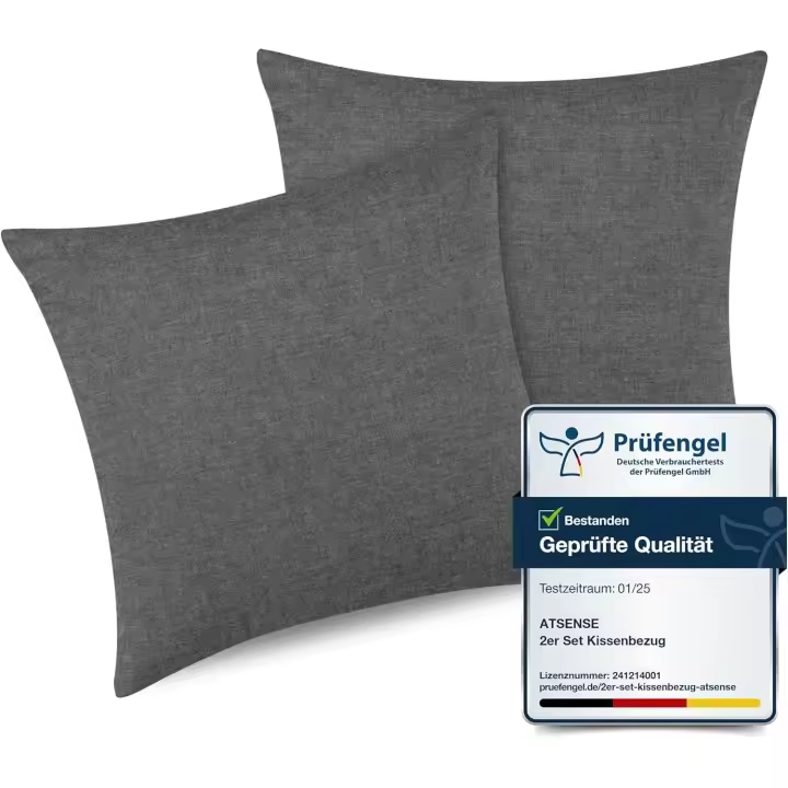 Ropa de cama de 155 x 220 cm, algodón, 2 piezas, color azul cielo, certificado ÖkoTex, con mango de lino, transpirable, 1 funda nórdica y 1 funda de almohada de 80 x 80 cm - 1
