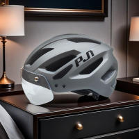 PJT Casco De Bicicleta LED Recargable Con Visera Gafas De Sol Para Hombres Helmets De Ciclismo MTB Y Carretera Con Protección Solar - details 16
