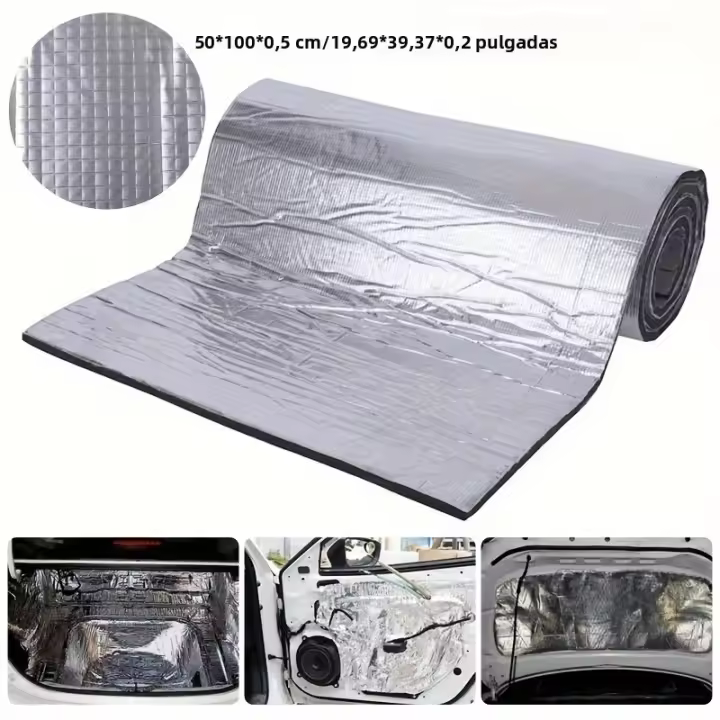 Aluminio Auto Aislante Térmico Y Acústico Espuma Auto Adhesivo Para Capó De Coche Aislante Térmico Y Acústico Pads Para Automóvil - 1