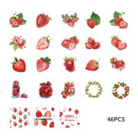 Pegatinas Creativas De Fresa 46pcs Para DNI Cuaderno Botella De Agua Equipaje Estación De Año Nuevo Escuela Accesorios De Papel - details 11