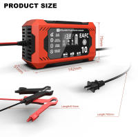 Cargador De Batería Para Coche Y Motocicleta 12V 8A 10A Pantalla Táctil LCD Digital Inteligente Carga Rápida Reparación Pulso - details 7
