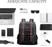 Mochila para mujer, hombre, universidad, mochila para ordenador para mujer, mochila grande de cuero, mochila negra para profesores, mochila de viaje, mochila de viaje aprobada para llevar en vuelo - details 6