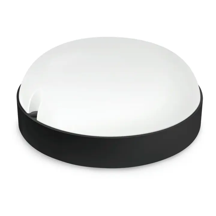 APLIQUE LED REDONDO EXTERIOR MATEL COM SENSOR 12W PRETO FRIA - 1