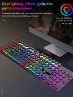 Teclado Deportivo Electrónico Luminoso T-WOLF Para Computadora Y Notebook Con Cable Teclado Mecánico De 104 Teclas Estilo Estándar Interfaz USB - details 3