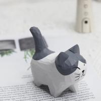 Adornos De Gato De Madera Hechos a Mano Ornamento De Animal Creativo Para Escritorio Decoración De Artesanía Tamaño Pequeño - details 0