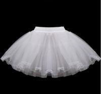 Falda Blanca Para Niñas Con Volante A-Line 3 Aros De Encaje Trimmado Ideal Para Vestidos De Novia Y Fiestas Talla Única Material Poliéster - details 7