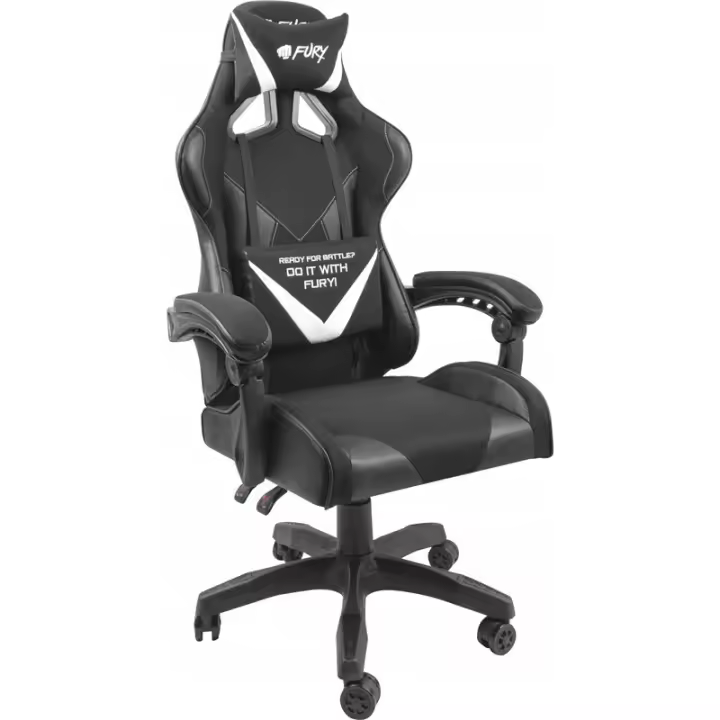 Silla De Juego Fury Avenger L Blanco Y Negro - 1