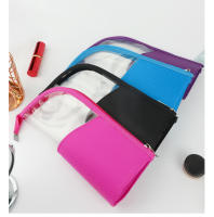 Bolsa De Maquillaje Para Mujer Organizador De Viaje Con Cierre De Cremallera Transparente Y Portador De Cepillos De Maquillaje 1 Pieza - details 9