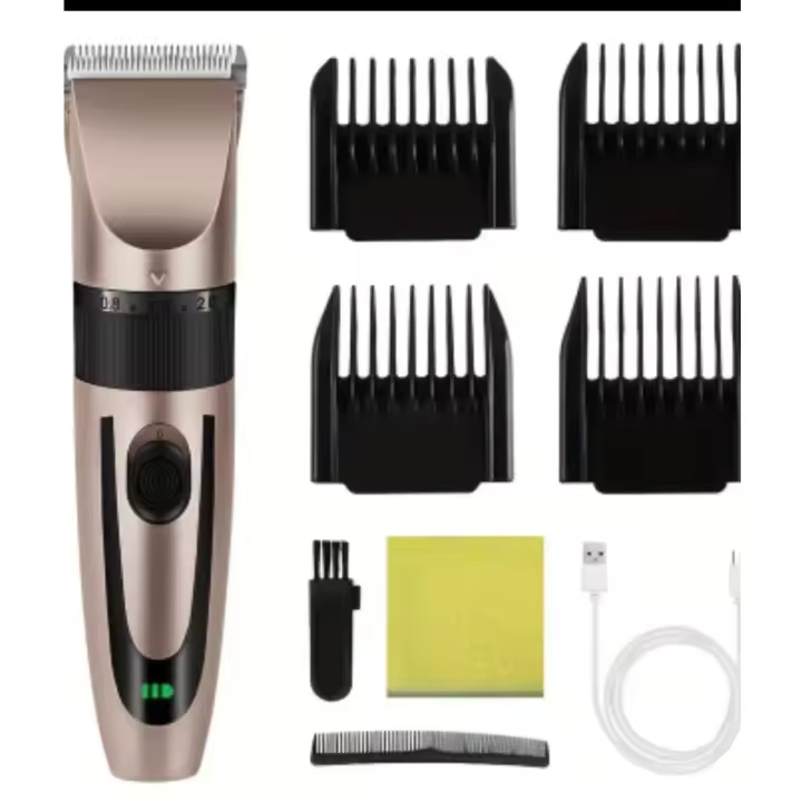 Cortadora de pelo profesional inalámbrica para hombres, recargable y lavable - Máquina de corte de pelo sin cables con hoja de acero, velocidad y longitud ajustable - 1