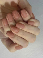ARTAUG 24PCS Uñas Postizas Presión Cortas Cuadradas Rojo Tinto Cubiertas Completo Set De Uñas Postizas Para Verano Navidad Día De La Madre Brillo - details 14