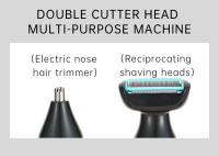 Afeitadora Eléctrica Retro VGR Para Hombres Multifuncional 2 En 1 Afeitadora Y Limpieza Nariz Y Cabello IPX4 Recargable Universal 100-240V - details 1