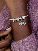 Pandora - Charm de clip with Bright Pink Row-Plata de Lei - details 4