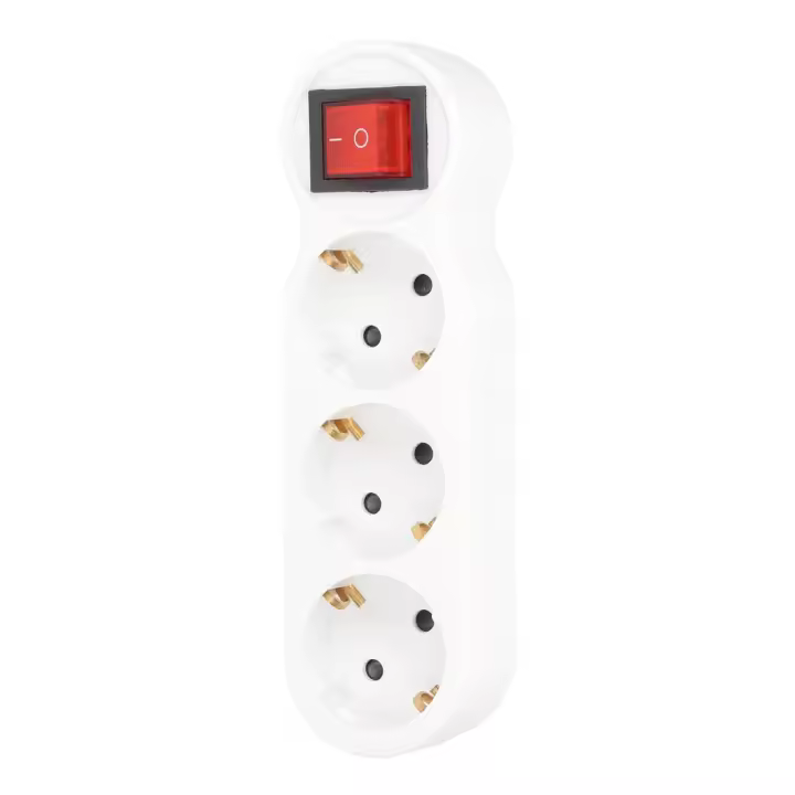 Regleta Triple con Interruptor Gsc Evolution Blanco - Potencia Máxima 3680W - 1