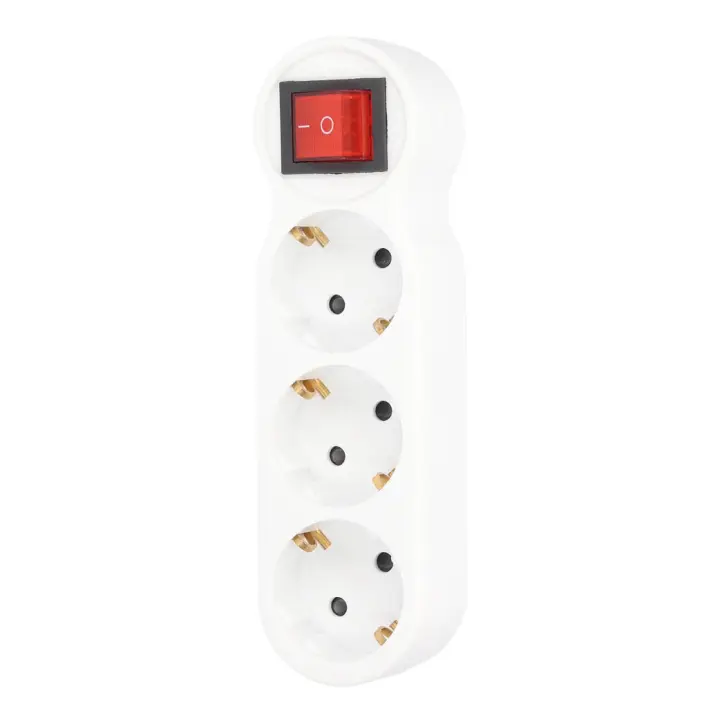 Regleta Triple con Interruptor Gsc Evolution Blanco - Potencia Máxima 3680W - 1