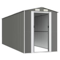 Cobertizo de jardín acero galvanizado gris claro 192x523x223 cm Decoración de muebles de jardín al aire libre - details 3