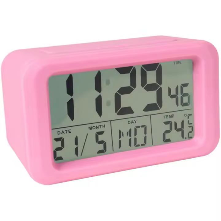 Reloj Despertador Digital Gummy Rosa - 1