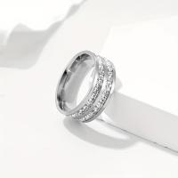 Anillo De Lujo Ligero Para Hombres Y Mujeres Con Diseño De Dos Círculos De Titanio Y Acero Inoxidable Estilo De Moda Insensato Sin Perder - details 4