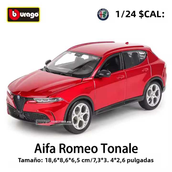 Modelo De Coche De Lujo Bburago 1:24 Alfa Romeo Tonale En Aleación Regalo De Colección Para Cumpleaños Juguete Para Edades 4-18 - 1