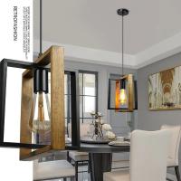 American Chandelier Lámpara Retro De Hierro Y Madera Pendente Para Barra Y Restaurante Luz Colgante Creativa Doméstica Aparato De Iluminación - details 1